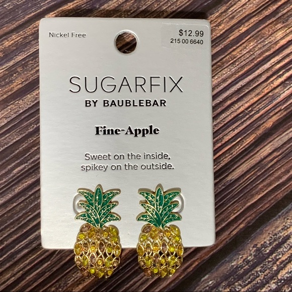 SUGARFIX by BaubleBar Crystal Pineapple Drop Earrings - Picture 3 of 6